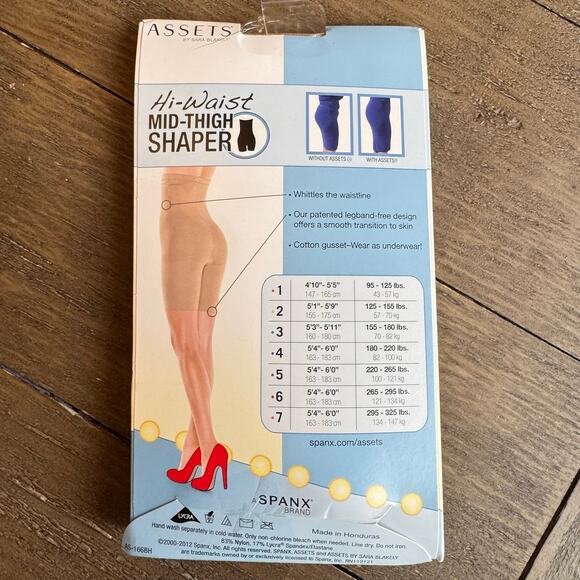 SPANX Assets Women's 3 (155lbs-180lbs) High Waist Mid Thigh Shaper Shorts Nude - Picture 4 of 8